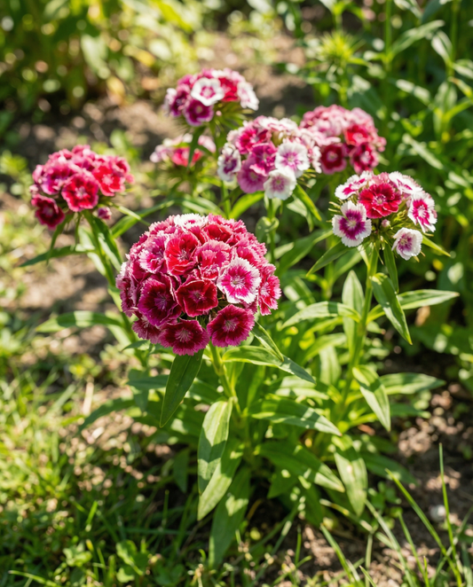 Borstnejlika Double Mix (Dianthus barbatus) – frön till tvåårig blomma från SeedsChoice