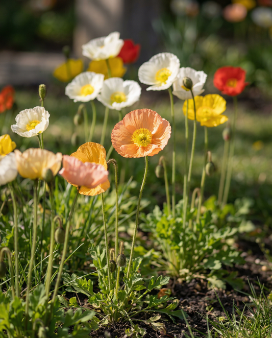Island Poppy Mix (Papaver nudicaule) – tvååriga blomsterfrön från SeedsChoice