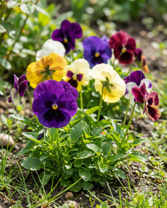 Pensé Aalsmeer Giants Mixed (Viola wittrockiana) – frön för tvååriga blommor från SeedsChoice