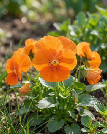 Pensé Pure Orange (Viola wittrockiana) – frön för tvååriga blommor från SeedsChoice