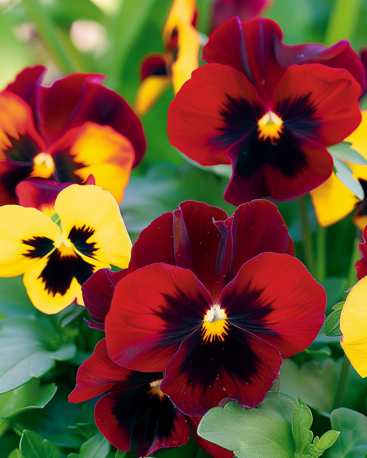 Styvmorsviol Red Wing frön (Viola wittrockiana) – tvåårig blomma