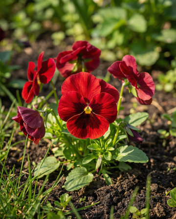 Pensé Red Wing (Viola wittrockiana) – frön för tvååriga blommor från SeedsChoice
