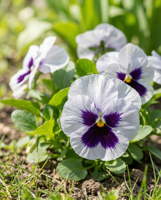 Pensé Silverbride (Viola wittrockiana) – tvååriga blomfrön från SeedsChoice