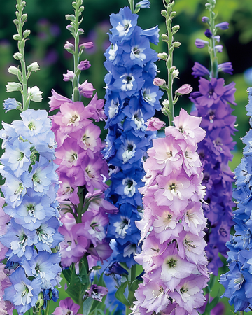 Riddarsporrefrön Giant Pacific (Delphinium cultorum) – flerårig blandning