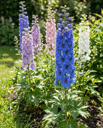 Riddarsporre Giant Pacific (Delphinium cultorum) – flerårig blandning frön från SeedsChoice