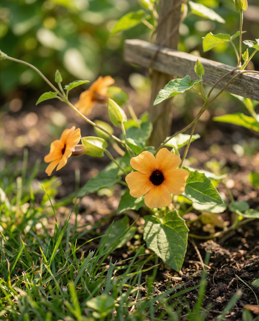Black Eyed Susan klätterväxt (Thunbergia alata) – fleråriga klätterfrön från SeedsChoice