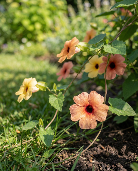 Black Eyed Susan African Sunset (Thunbergia alata) – frön i flerårig mix från SeedsChoice
