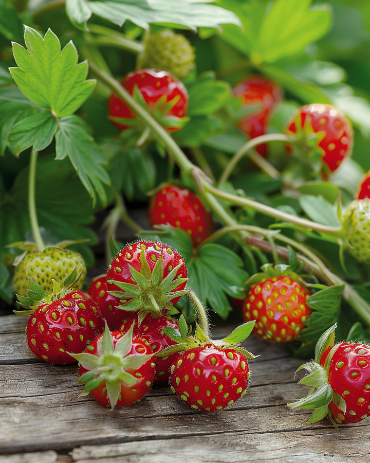 Alpinjordgubbe Baron Von Solemacher röd frukt-frön (Fragaria vesca) – perenn
