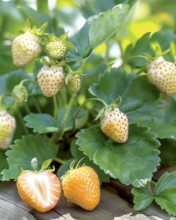 Alpinjordgubbe Yellow Cream-frön (Fragaria vesca) – perenn