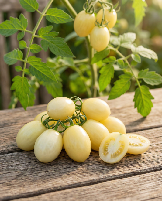 Snacktomat Dattolime F1 Yellow (Solanum lycopersicum) – ettåriga grönsaksfrön från SeedsChoice