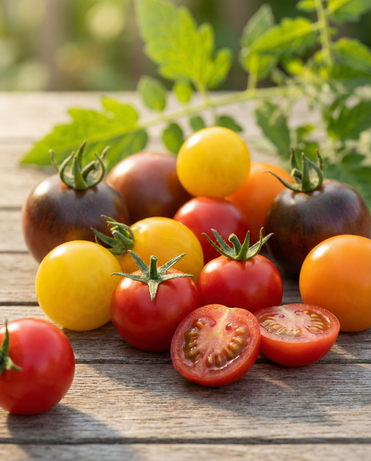 Körsbärstomat Mix 4 Sorter (Solanum lycopersicum) – ettåriga grönsaksfrön från SeedsChoice