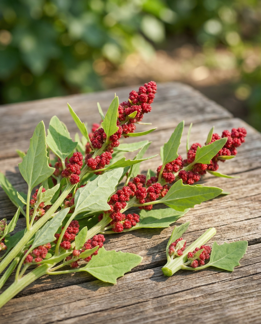 Jordgubbsspenat (Chenopodium capitatum) – ettåriga grönsaksfrön från SeedsChoice
