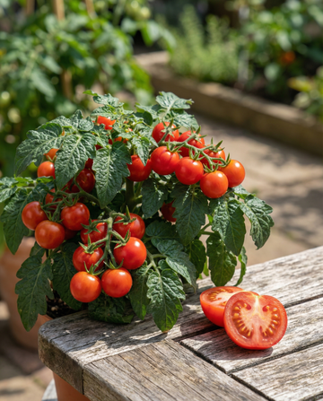 Tiny Tim körsbärstomat (Solanum lycopersicum) – ettåriga grönsaksfrön från SeedsChoice