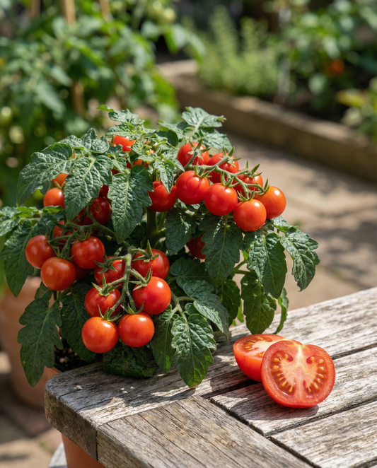 Tiny Tim körsbärstomat (Solanum lycopersicum) – ettåriga grönsaksfrön från SeedsChoice