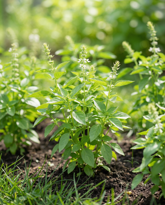 Citronbasilika (Ocimum basilicum) – frön till ettårig ört från SeedsChoice