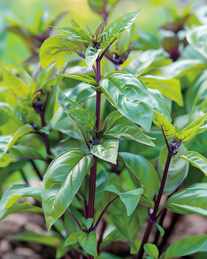 Frön av söt basilika Siam Queen (Ocimum basilicum) – ettårig ört