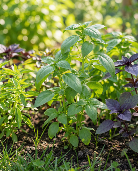Basilikablandning Mixed Mix (Ocimum basilicum) – ettåriga örtfrön från SeedsChoice