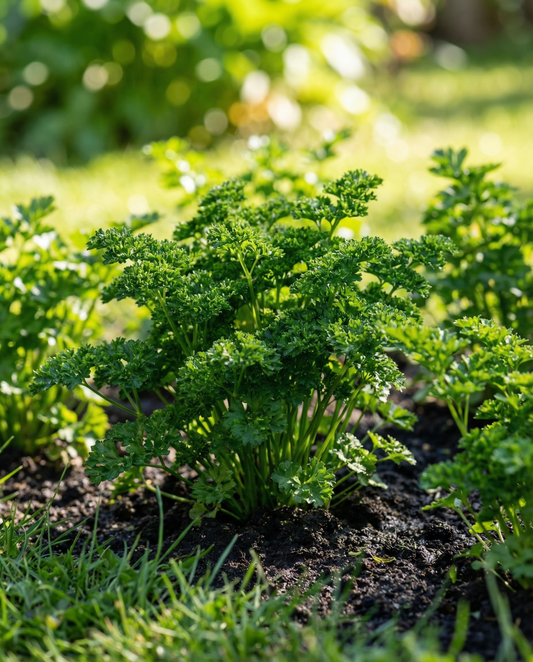 Krusbladig persilja Moss Curled (Petroselinum crispum) – tvååriga frön från SeedsChoice