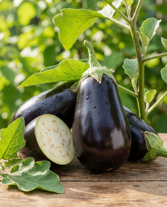 Aubergine Black Beauty (Solanum melongena) – ettåriga grönsaksfrön från SeedsChoice
