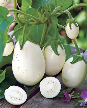 Auberginfrön White Egg (Solanum melongena) – ettårig grönsak