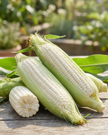 Majs Glacial White (Zea mays) – ettåriga frön från SeedsChoice