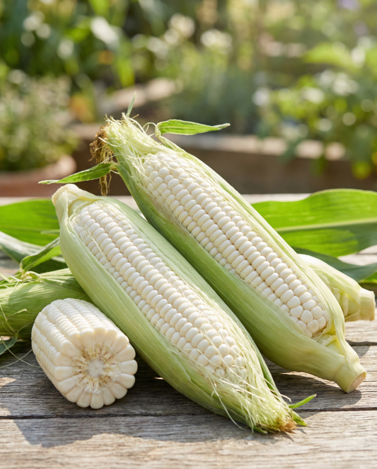 Majs Glacial White (Zea mays) – ettåriga frön från SeedsChoice