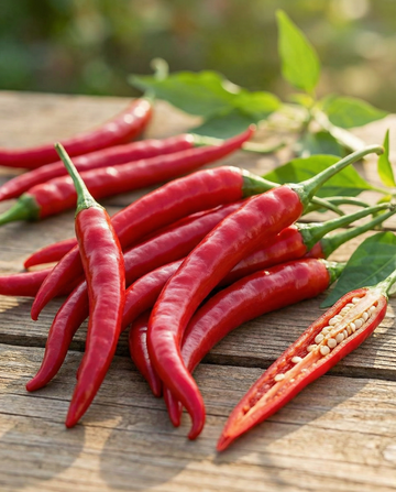 Cayennepeppar Long Slim Red (Capsicum annuum) – ettåriga grönsaksfrön från SeedsChoice