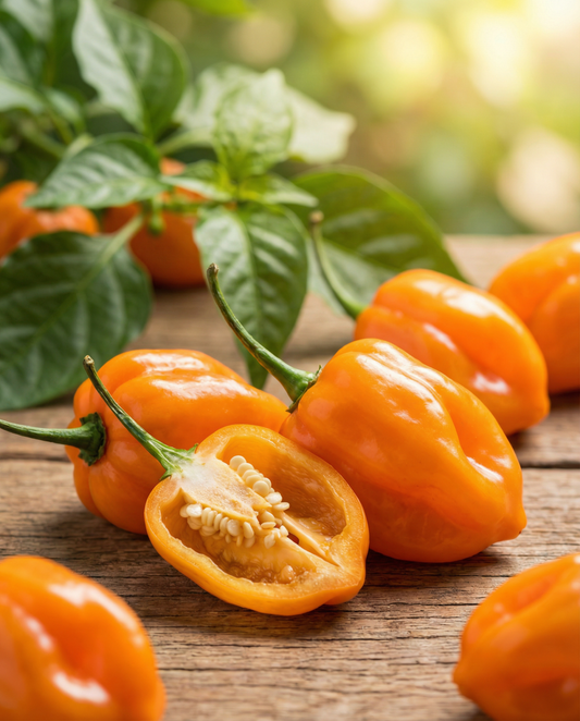 Paprika Habanero Orange (Capsicum chinense) – ettåriga grönsaksfrön från SeedsChoice