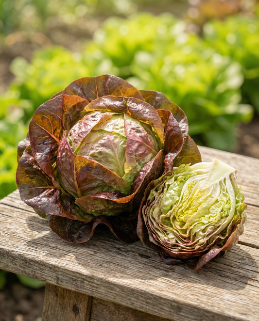 Rouge Grenobloise sallat (Lactuca sativa) – ettåriga grönsaksfrön från SeedsChoice