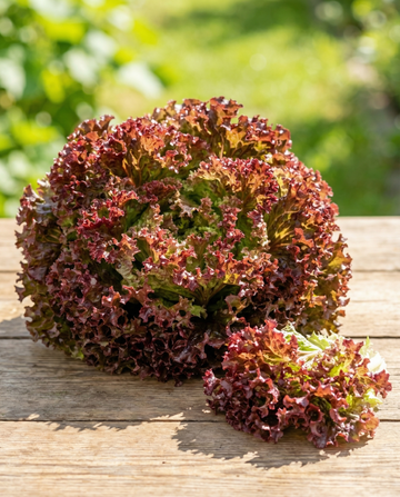 Lollo Rossa-sallat med röda blad (Lactuca sativa) – ettåriga grönsaksfrön från SeedsChoice