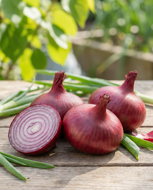 Noordhollandse Bloedrode lök (Allium cepa) – ettåriga grönsaksfrön från SeedsChoice
