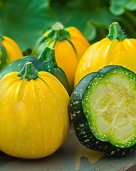 Runda zucchinifrön Cucurbita pepo F1-mix ettårig Mixed Colours