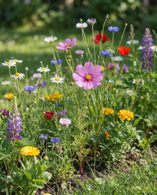 Vildblommsblandning 250 g, täcker 125 m² (Linum usitatissimum) – ettåriga blomsterfrön från SeedsChoice