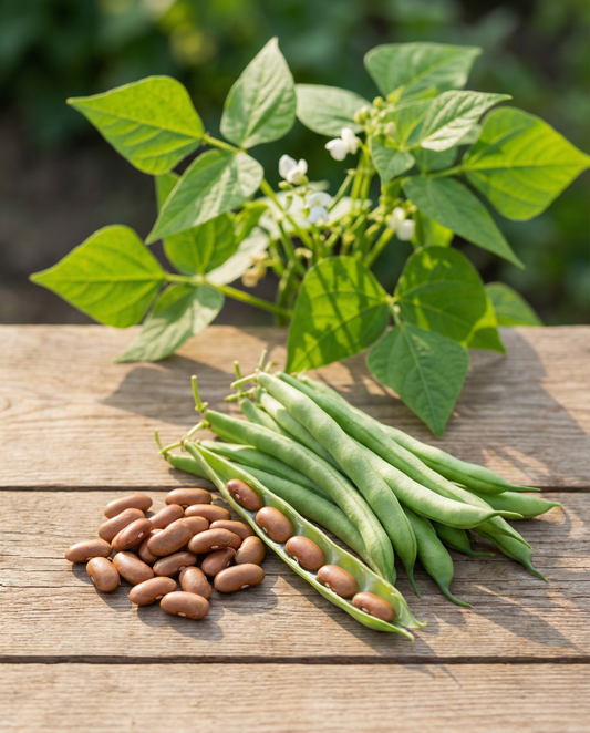 Buskböna Brown Dutch 100g (Phaseolus vulgaris) – ettåriga grönsaksfrön från SeedsChoice