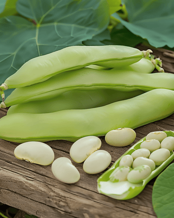 Bondbönafrön Threefold White (Vicia faba) – ettårig grönsak