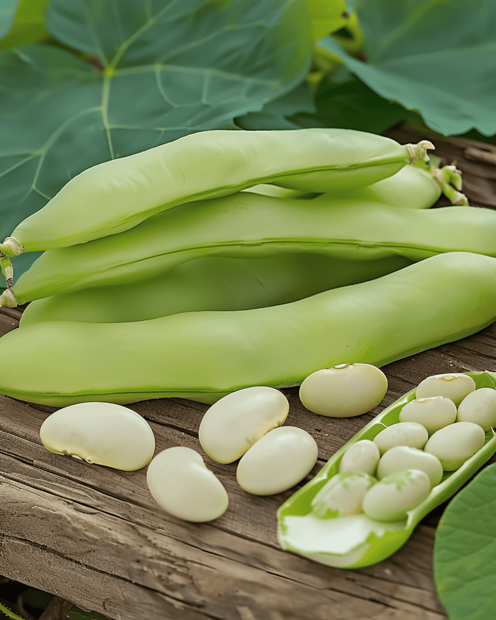 Bondbönafrön Threefold White (Vicia faba) – ettårig grönsak