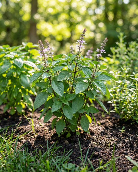 Kanelbasilikafrön (Ocimum basilicum) – ekologiska ettåriga örter från SeedsChoice