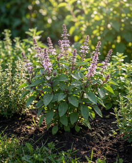 Kanelbasilikafrön Ocimum basilicum ekologisk ettårig ört