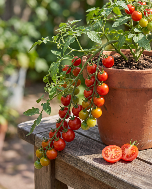 Körsbärstomat Tomfall Hanging (Solanum lycopersicum) – ettåriga grönsaksfrön från SeedsChoice