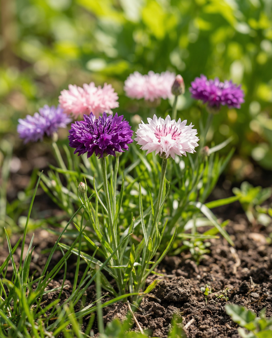 Blåklint fröband Mixed Double Flowered 7,5 m (Centaurea cyanus) – ettårigt fröband från SeedsChoice