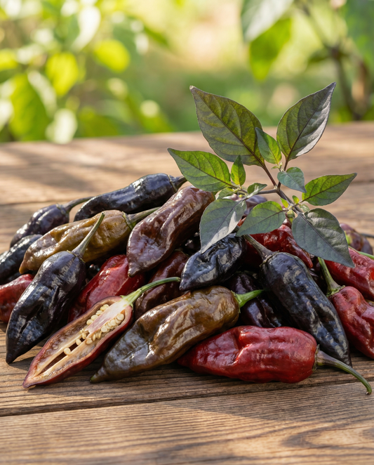 Dorset Naga Black Pepper (Capsicum chinense) – ettåriga grönsaksfrön från SeedsChoice