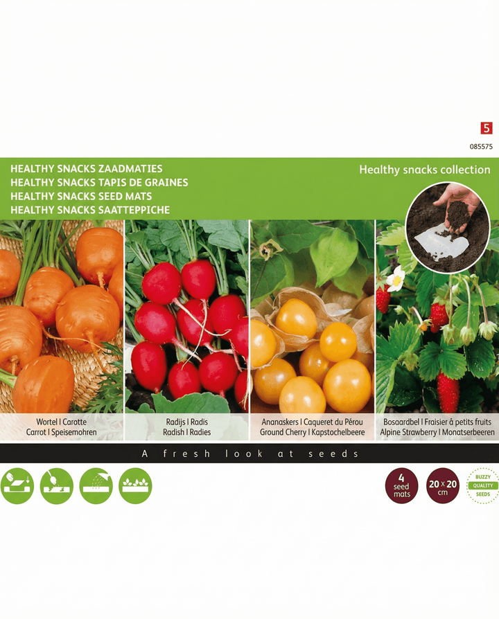 Healthy Snacks frömattor 4 st 20x20 cm frön (Daucus carota) – frömattor