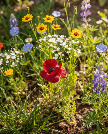 Inhemskt blomsterblad 15 m² täckning – ettåriga blomsterfrön från SeedsChoice