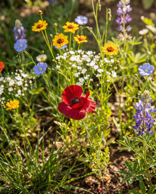 Inhemskt blomsterblad 15 m² täckning – ettåriga blomsterfrön från SeedsChoice