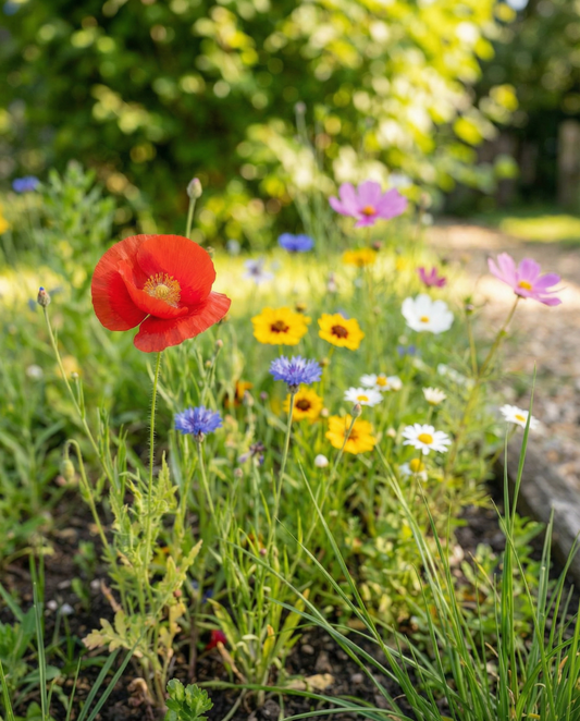 Roadside Wildflower Mix 25m2 Coverage – ettåriga blomsterfrön från SeedsChoice