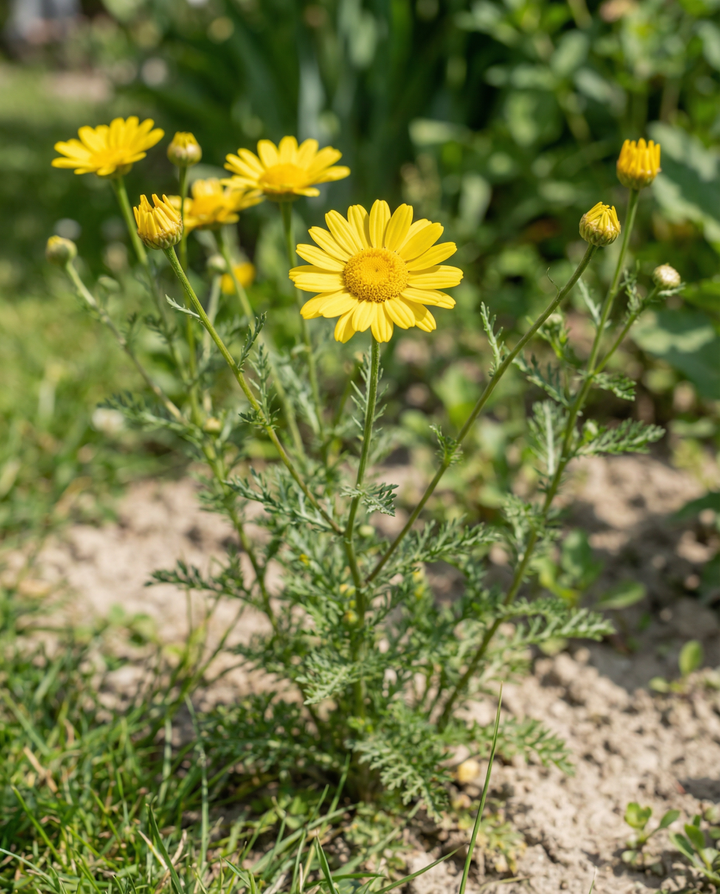 Gul kamomill frön (Anthemis tinctoria) – tvåårig blomma