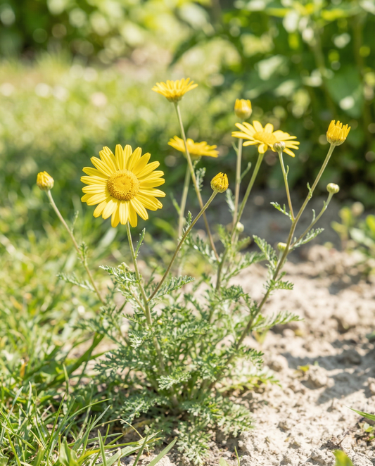 Gul kamomill (Anthemis tinctoria) – tvååriga blomsterfrön från SeedsChoice
