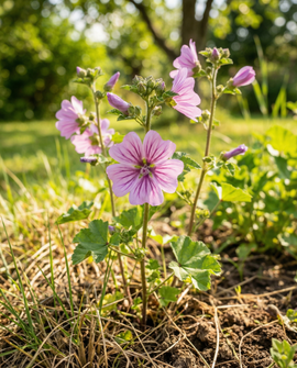 Malvafrön Malva sylvestris tvåårig blomma mix