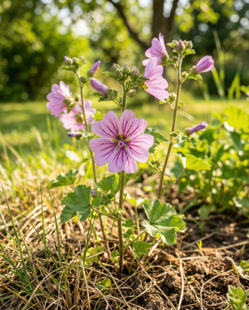 Malvamixfrön (Malva sylvestris) – tvåårig blomma