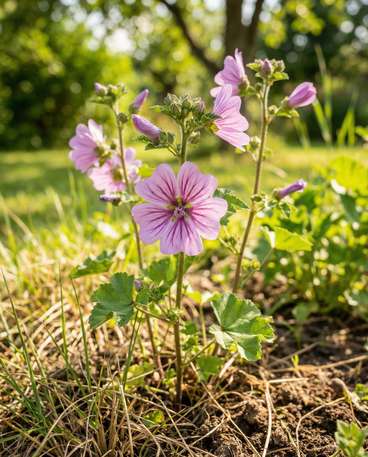 Malvamixfrön (Malva sylvestris) – tvåårig blomma